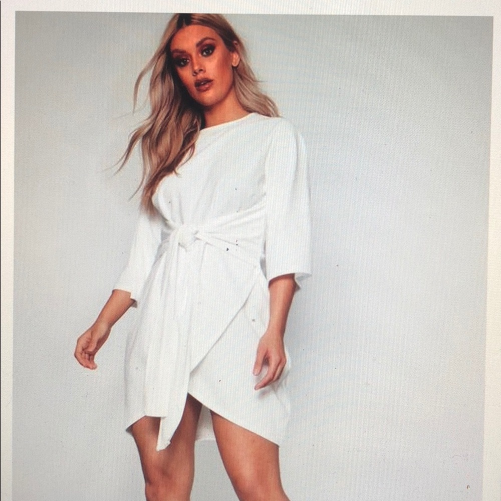 Kimono Sleeve Tie Waist Wrap Dress